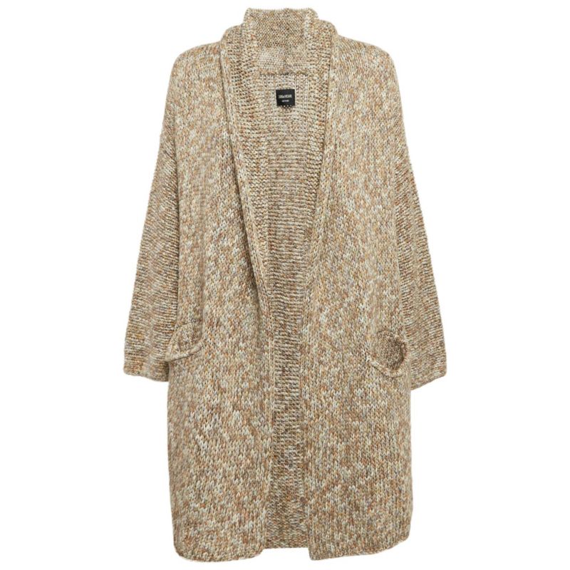 Women's Pre-Owned Zadig and Voltaire Brown Cotton Rib Knit Mia Cardigan