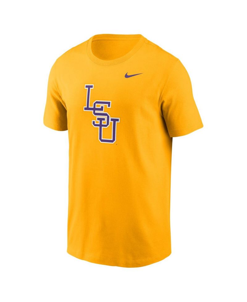 Men's Gold LSU Tigers Baseball Logo T-Shirt