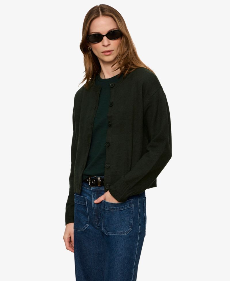 Petite Semi-Cropped Crewneck Sweater