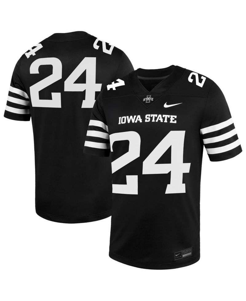 Men's 24 Black Iowa State Cyclones Alternate Game Jersey