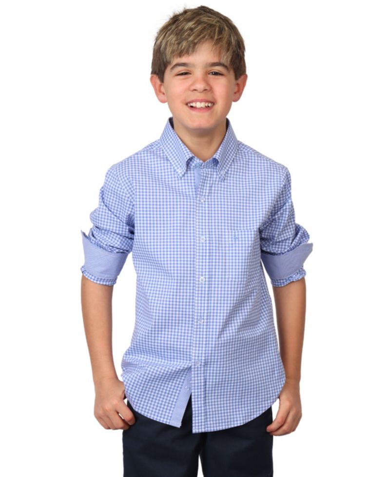 Big Boys Signature Gingham Long Sleeve Shirt