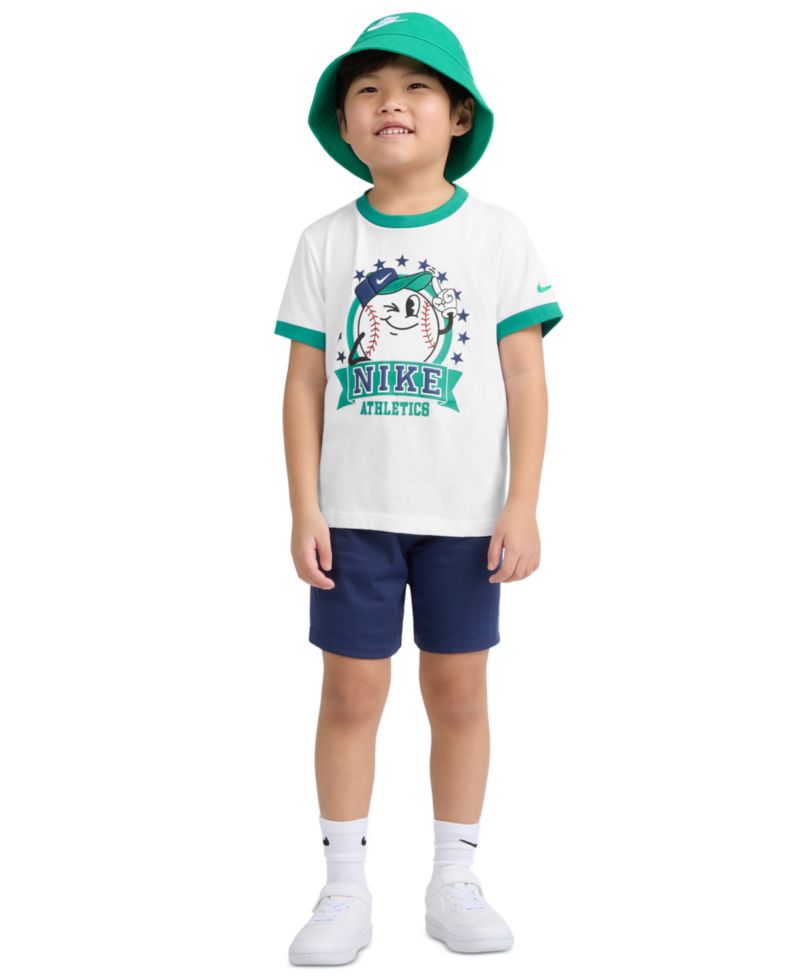 Boys' 2T-7 Dri-FIT Baseball Character Short-Sleeve T-Shirt and Shorts, 2-Piece Set