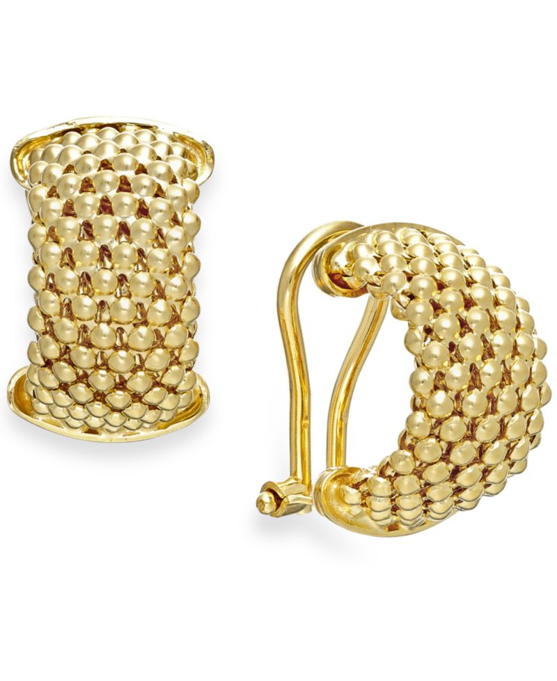 Mesh Hoop Earrings in 14k Gold Vermeil over Sterling Silver