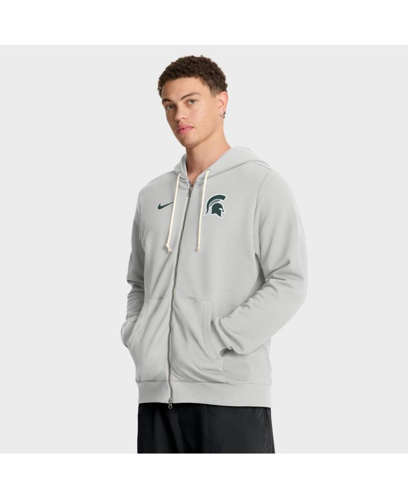 Men's Gray Michigan State Spartans 2025 Sideline Standard Issue Dri-FIT Full-Zip Hoodie