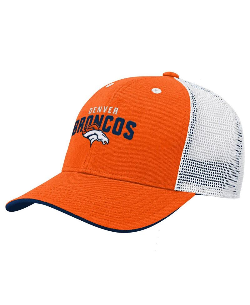Big Boys and Girls Orange Denver Broncos Core Lockup Trucker Adjustable Hat