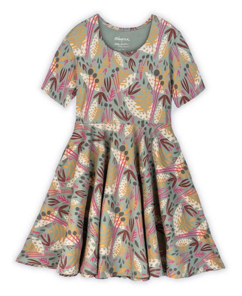 Girls Fair Trade Organic Cotton Short Sleeve Twirl Dress