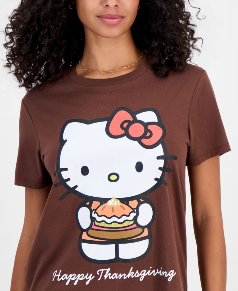 Juniors' Hello Kitty Thanksgiving Crewneck Tee