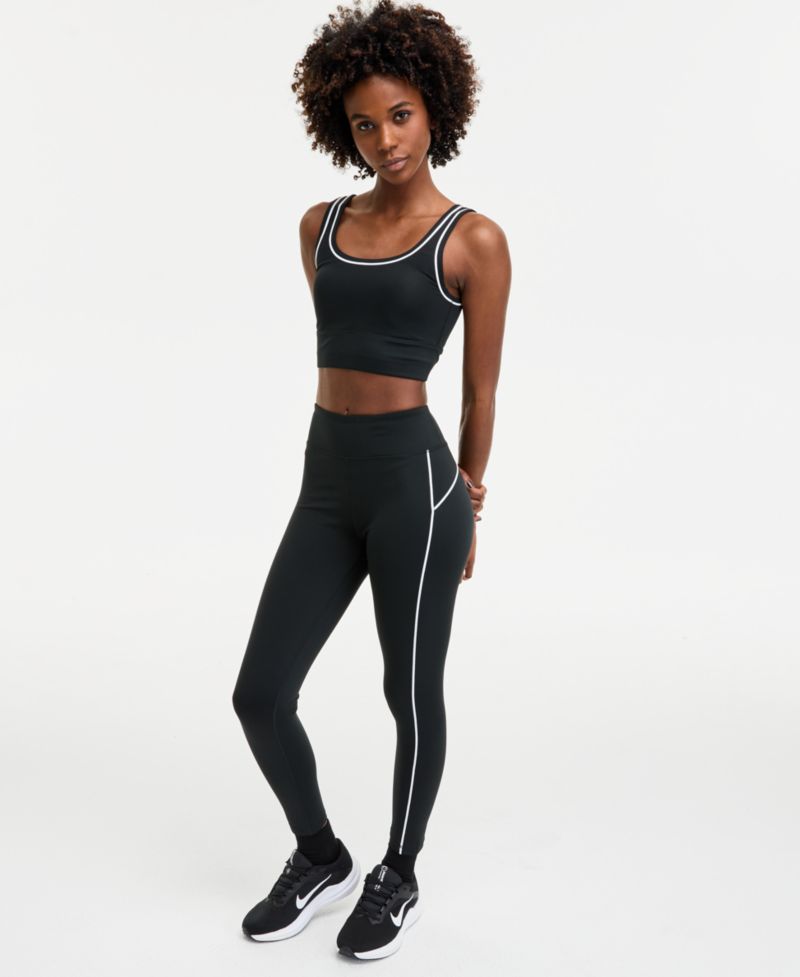 Women's Piped 7/8-Length Compression Leggings