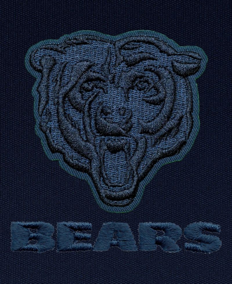 Men's Navy Chicago Bears Tonal Logo Tribute Quarter-Zip Pullover