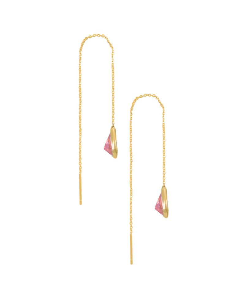 Barely There Chain Cubic Zirconia 18K Gold Plated Dangle Earrings
