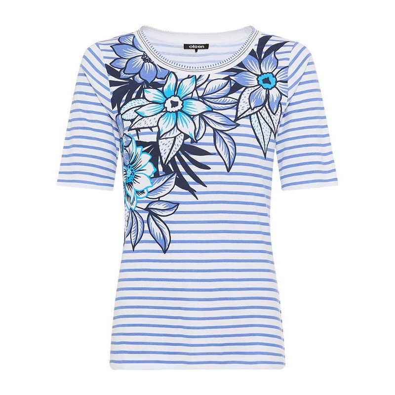 Women's Stripe Placement Print T-Shirt