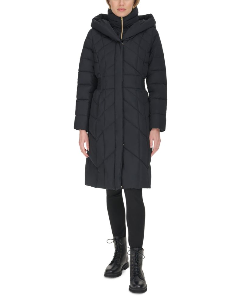 Women's Bibbed Hooded Puffer Coat
