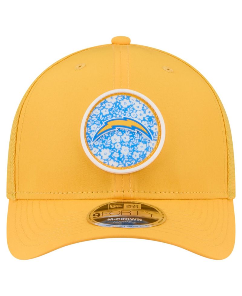 Men's Gold Los Angeles Chargers Floral 9FORTY M-Crown Trucker Adjustable Hat