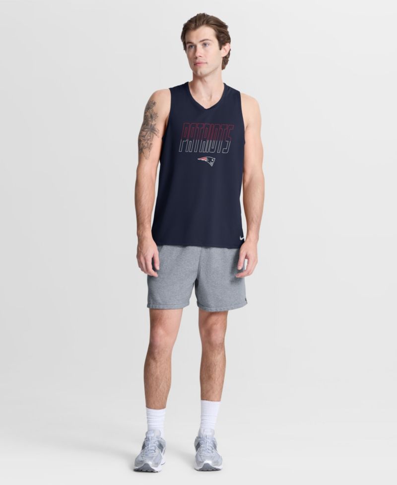 Men's Navy New England Patriots Kickoff Miler Dri-FIT Tank&iquest; Top