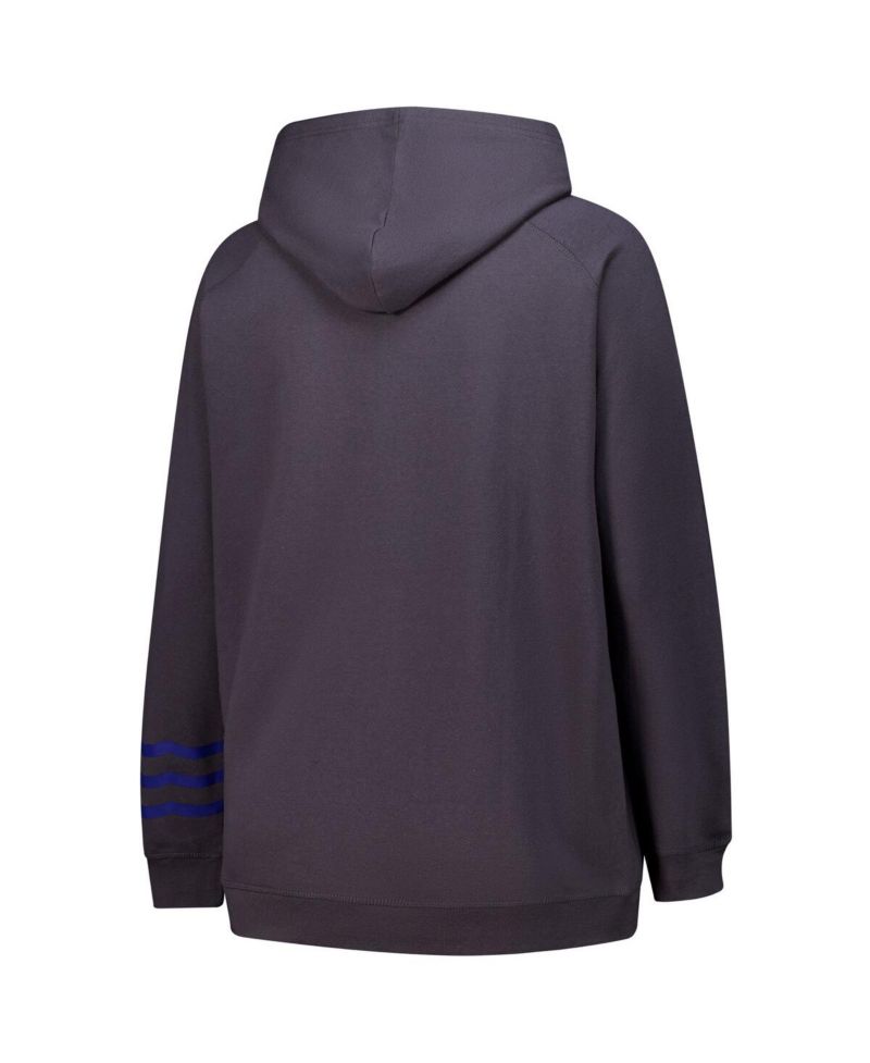 Women's Charcoal Toronto Maple Leaves Plus Size Lightweight Fleece Raglan Pullover Hoodie