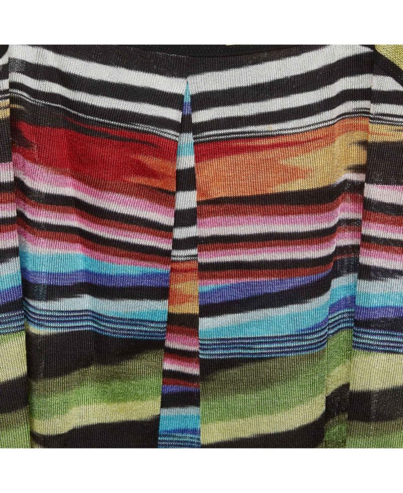 Women's Multicolour Stripe Knit Strappy Mini Dress