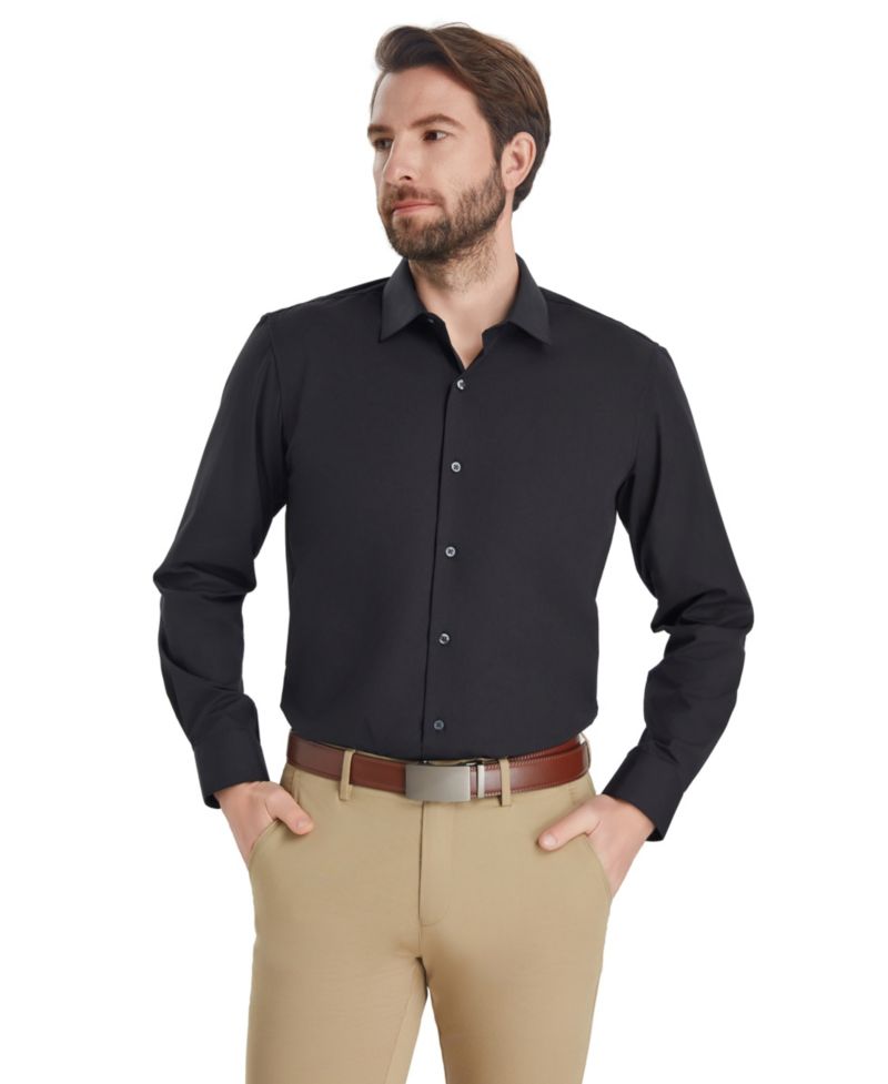 Men's Slim-Fit Solid Dress Shirt