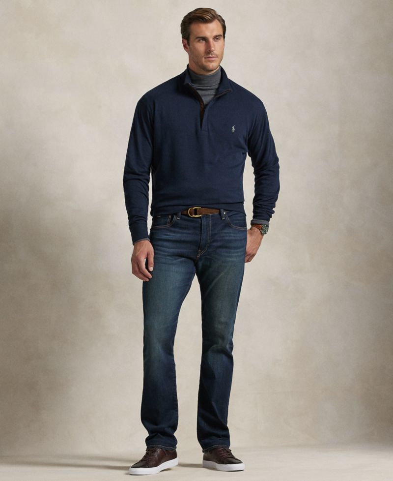 Men's Big & Tall Luxury Jersey Quarter-Zip Pullover