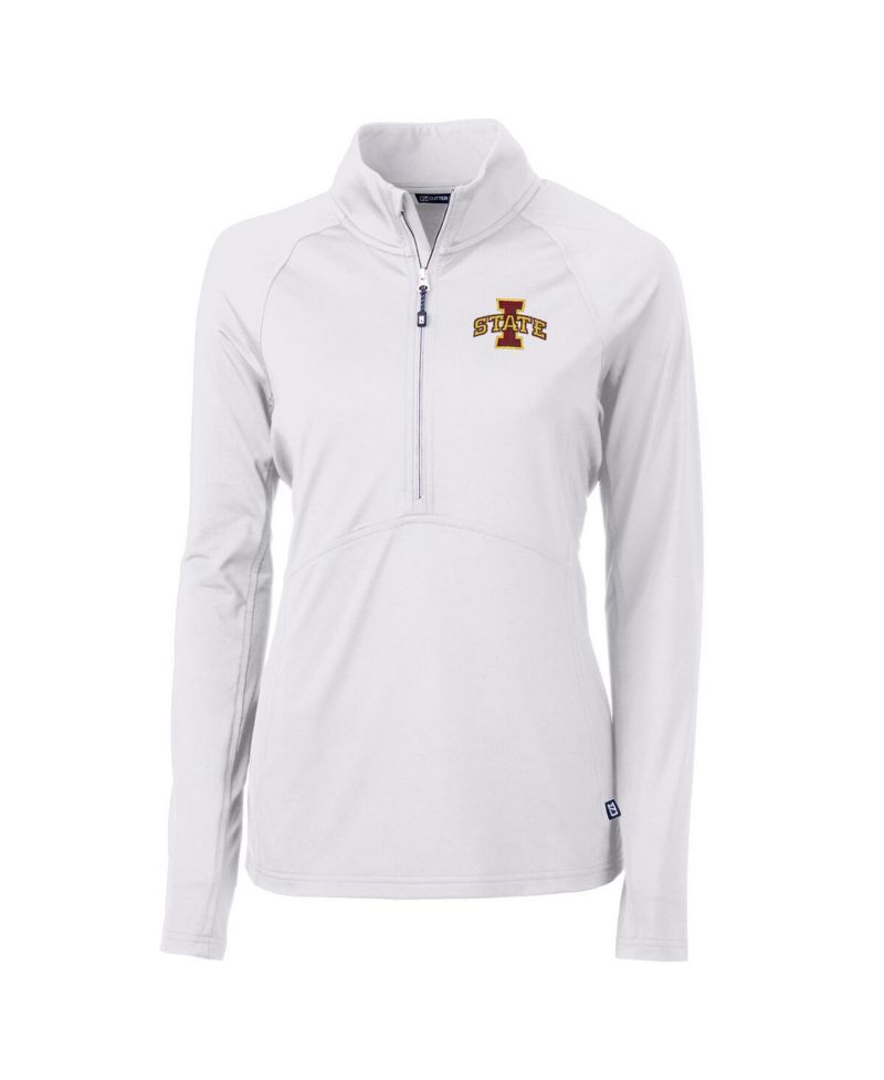 Women's White Iowa State Cyclones Adapt Eco Knit Half-Zip Pullover Jacket