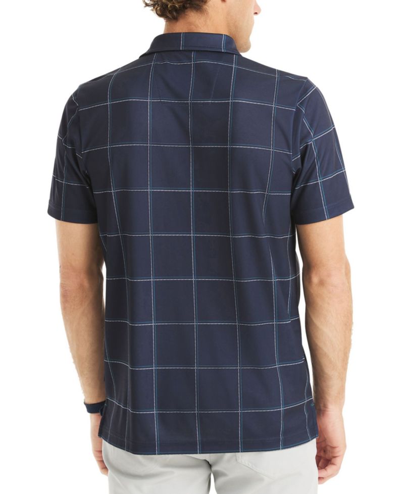 Men's Short Sleeve Windowpane Golf Polo Shirt