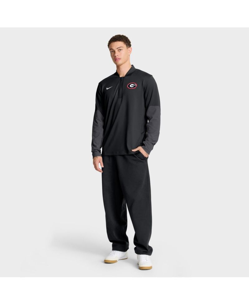 Men's Black Georgia Bulldogs One Goal Performance Half-Zip Pullover Hoodie