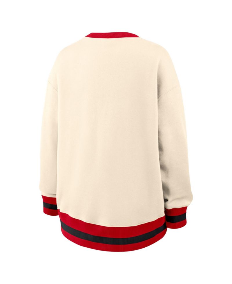Women's Natural Georgia Bulldogs Oversized Legacy Arch Phoenix Sweatshirt