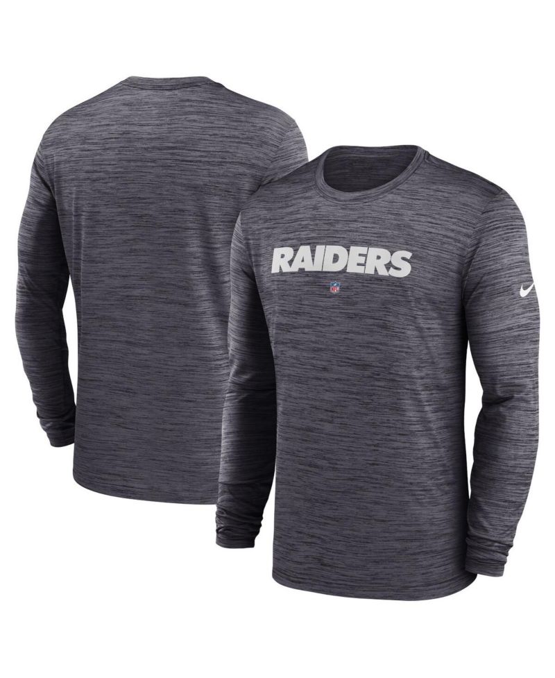 Men's Black Las Vegas Raiders Sideline Team Velocity Performance Long Sleeve T-shirt