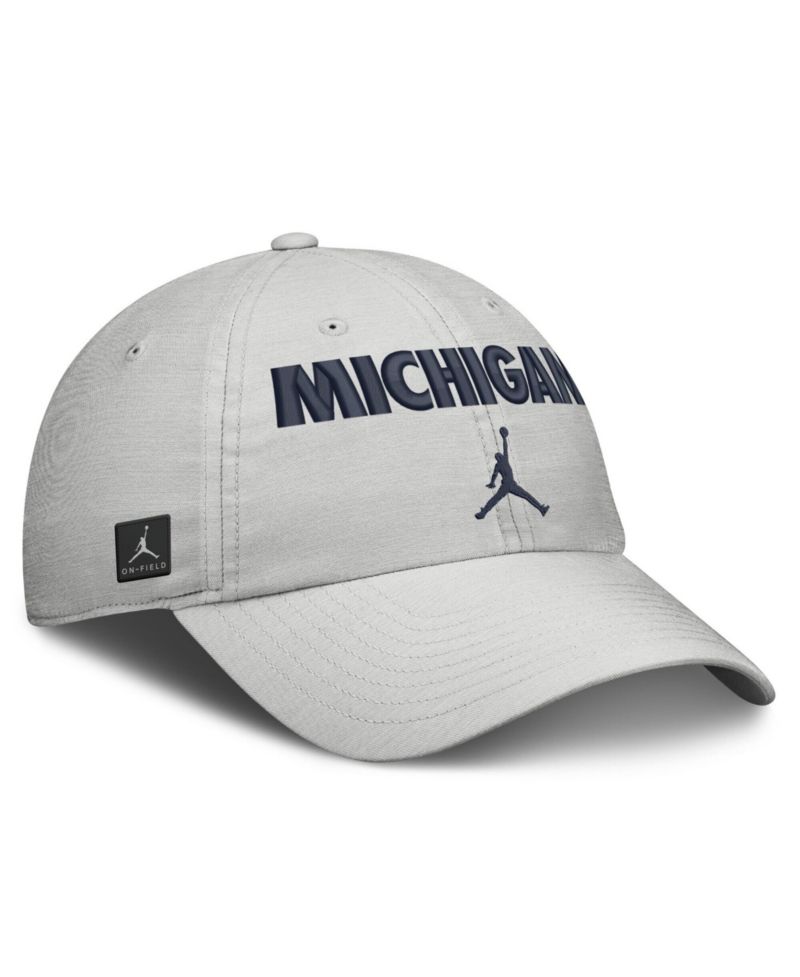 Men's and Women's Gray Michigan Wolverines 2026 On-Field Gameday Club Adjustable Hat