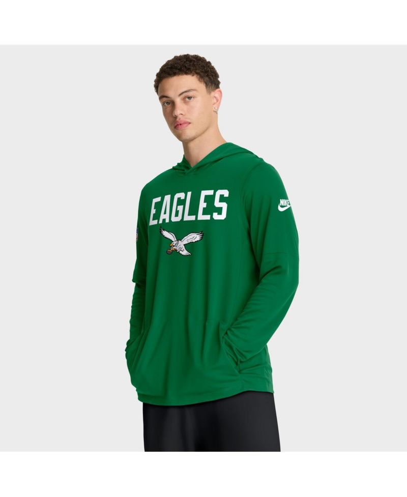 Men's Green Philadelphia Eagles Alt Pack Pass Accuracy Performance Long Sleeve Hoodie T-Shirt