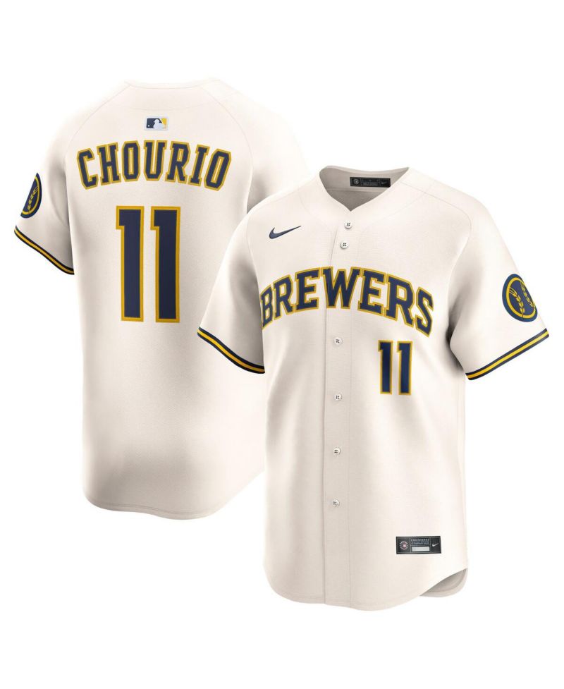 Men's Jackson Chourio Cream Milwaukee Brewers Home Limited Jersey