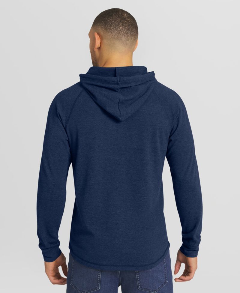 Men's Navy New York Yankees Raglan Hooded Long Sleeve T-Shirt