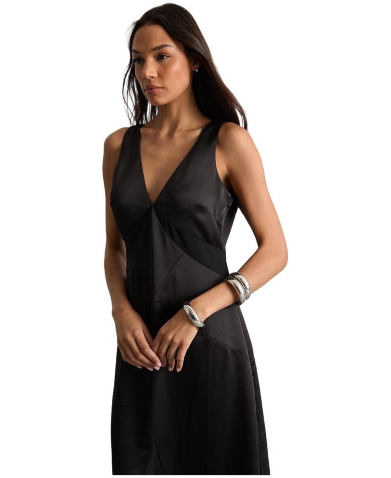 Women's Satin And Chiffon Mix Midaxi Dress