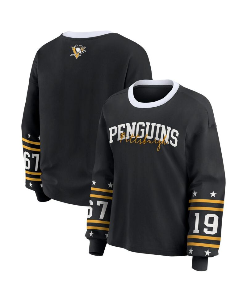 Women's Black Pittsburgh Penguins Long-Sleeve Sport T-Shirt