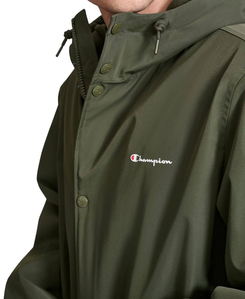 Men's Hooded Stadium Jacket with Fleece Lining
