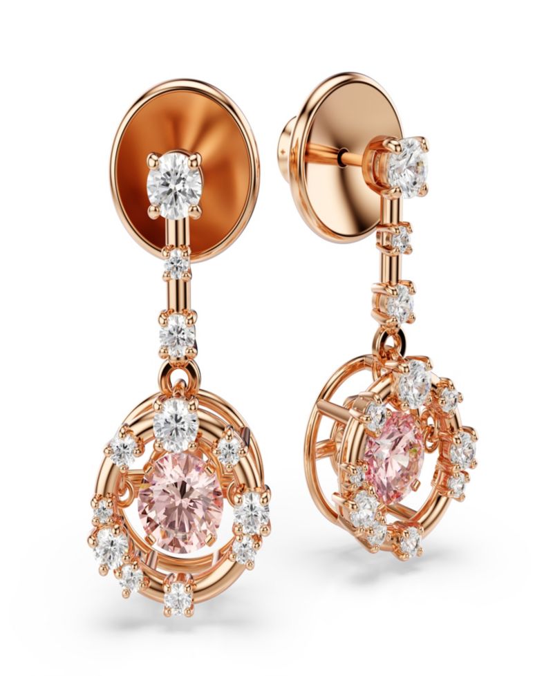 Rose Gold-Tone Plated Star Inspired Drop Earrings