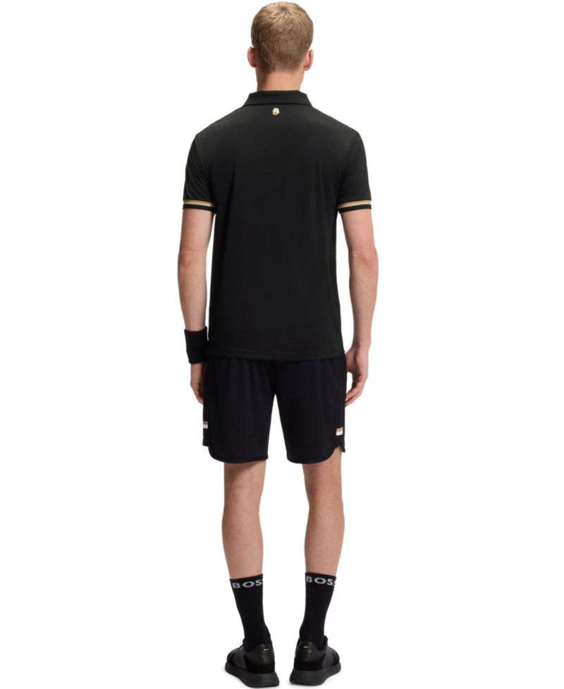 Men's Signature-Stripe Active Slim-Fit Polo Shirt