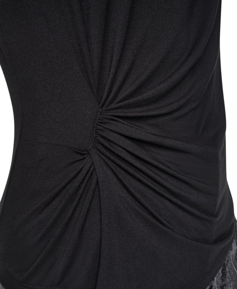 Women's Ruched Mock-Neck Fitted Tank Top