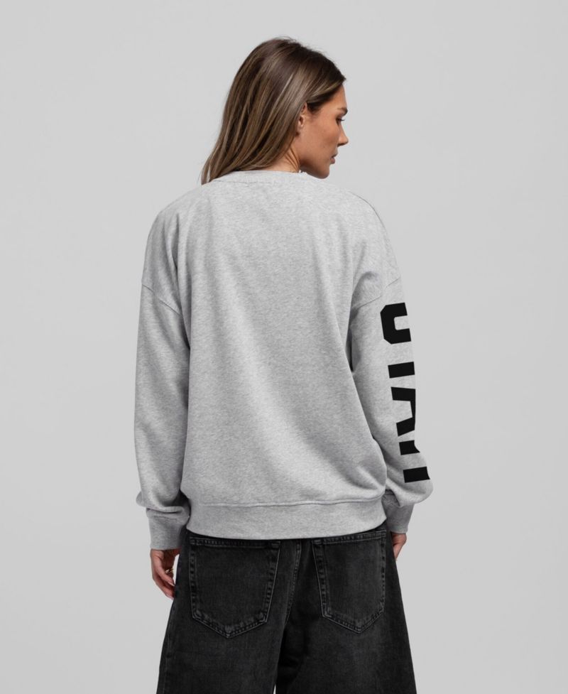 Women's Heather Gray Utah Mammoth Core 3-Hit Oversized Sweatshirt
