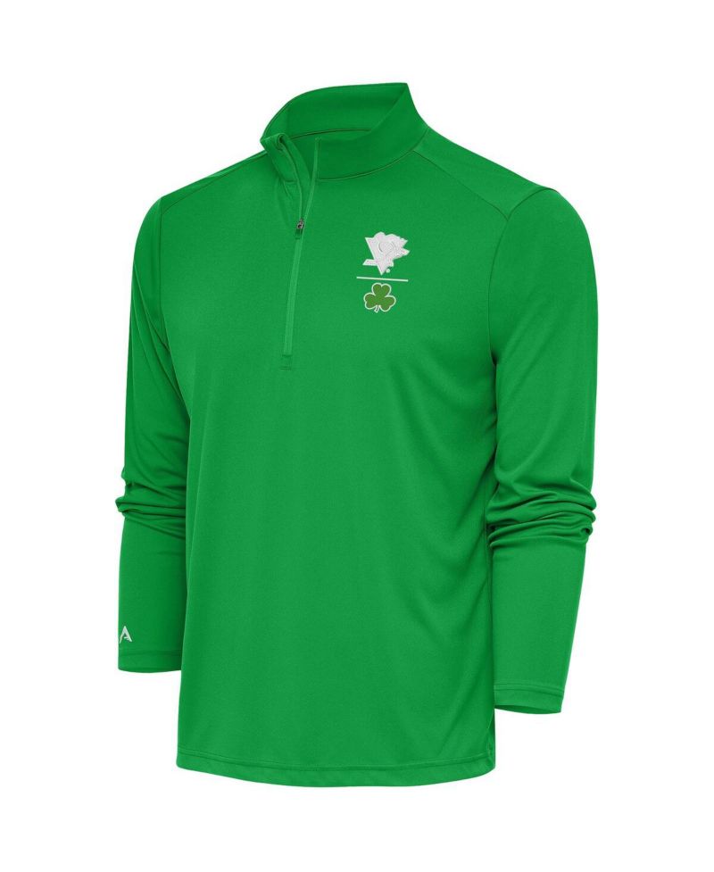 Men's Kelly Green Pittsburgh Penguins Shamrock Tribute Quarter-Zip