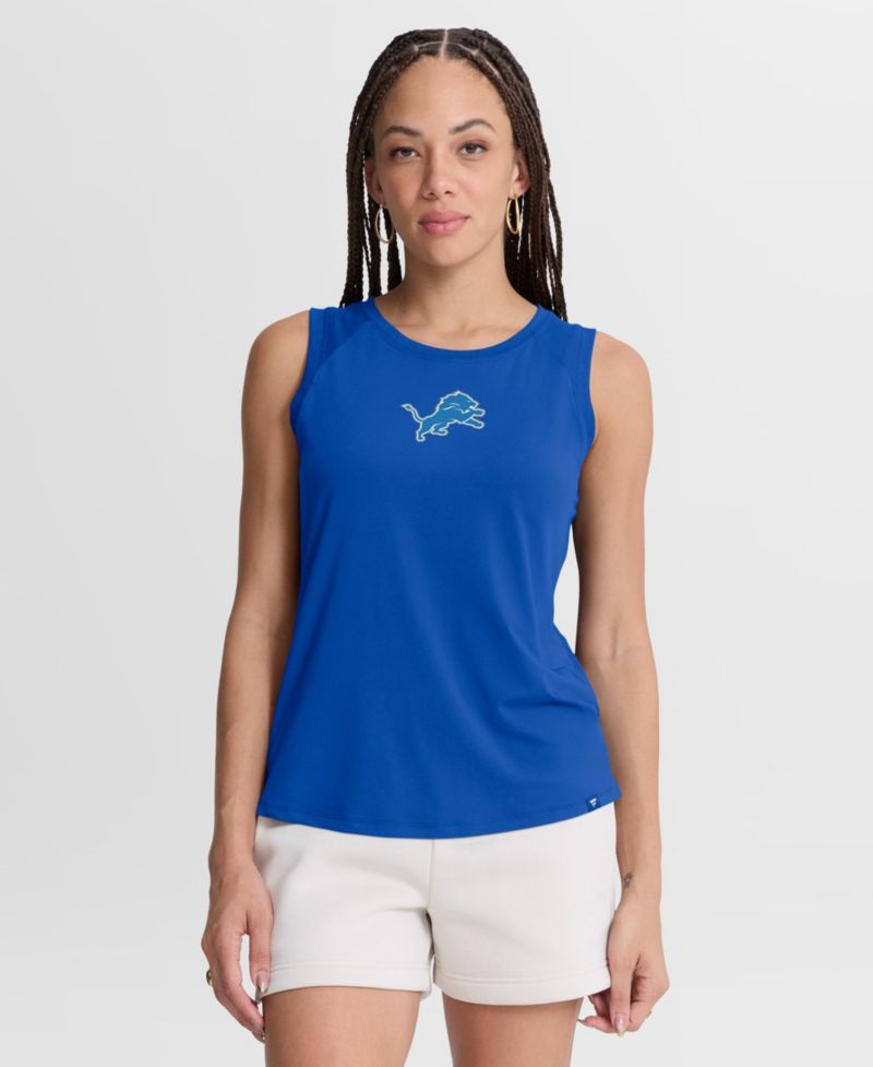 Women's Detroit Lions Draped Mesh Back Scoop Neck Tank Top