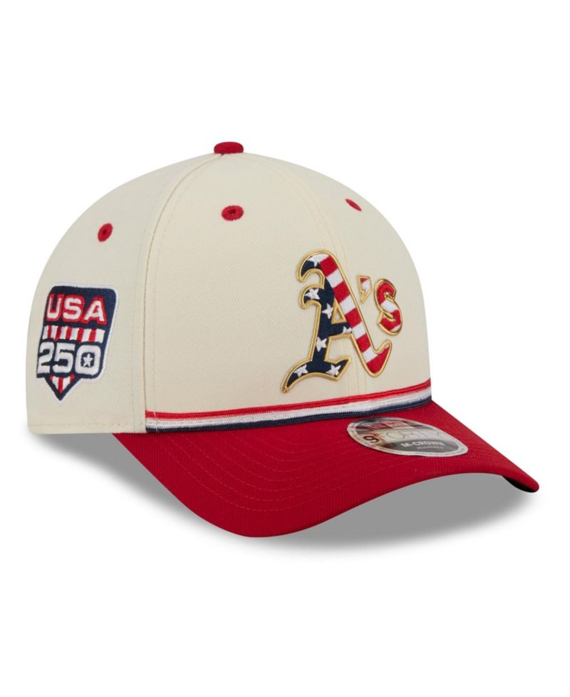 Big Boys and Girls Cream/Red Athletics USA 250 9FORTY M-Crown Adjustable Hat