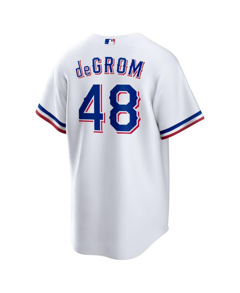 Men's Jacob deGrom White Texas Rangers Home Replica Player Jersey