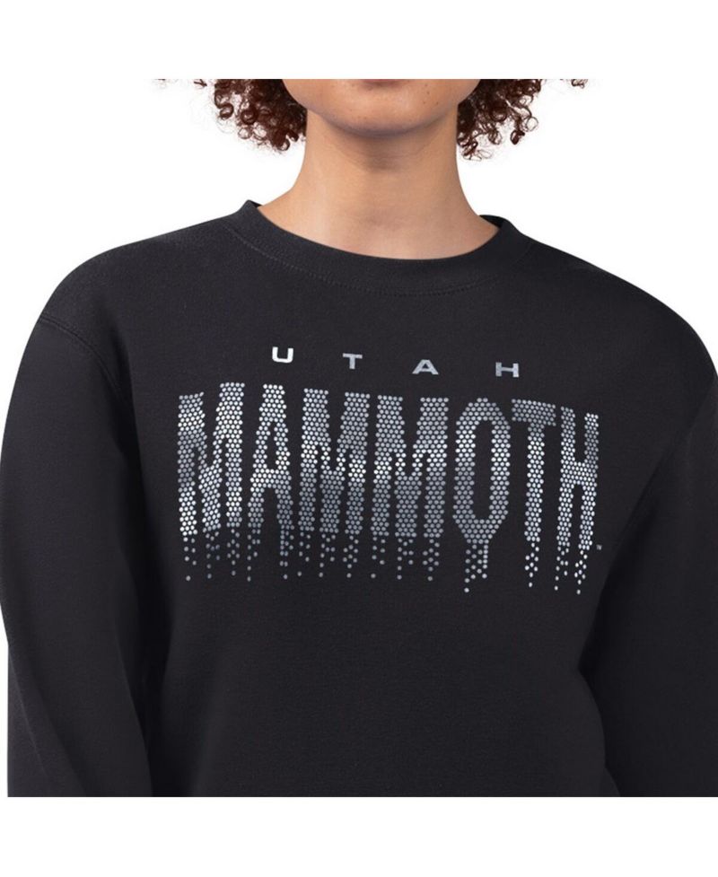 Women's Black Utah Mammoth Metallic Drop Printed Fleece Sweatshirt