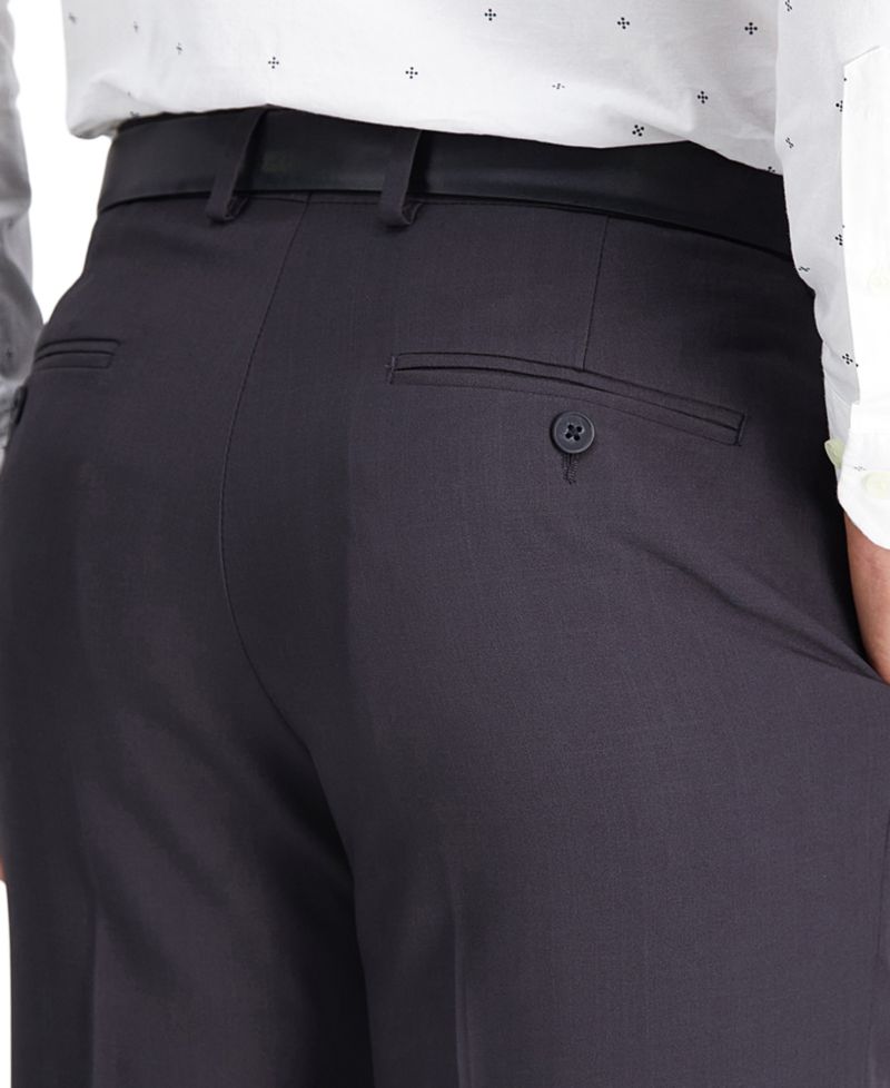 Men’s Premium Comfort Straight-Fit 4-Way Stretch Wrinkle-Free Flat-Front Dress Pants