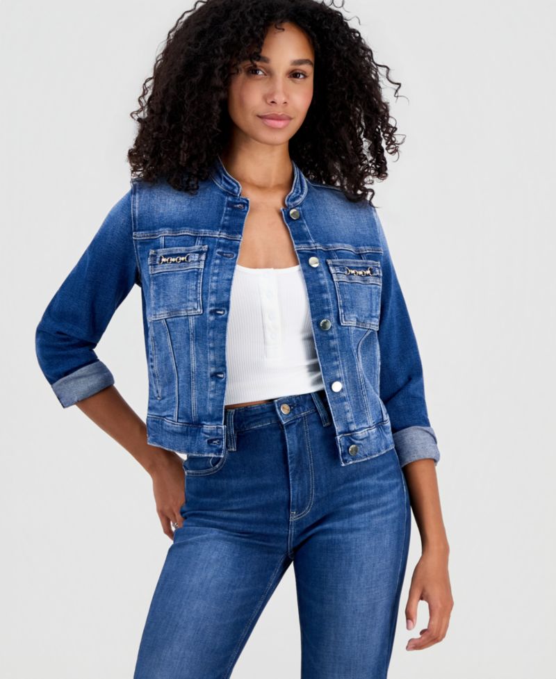 Women's Ivy Chain-Trim Denim Jacket