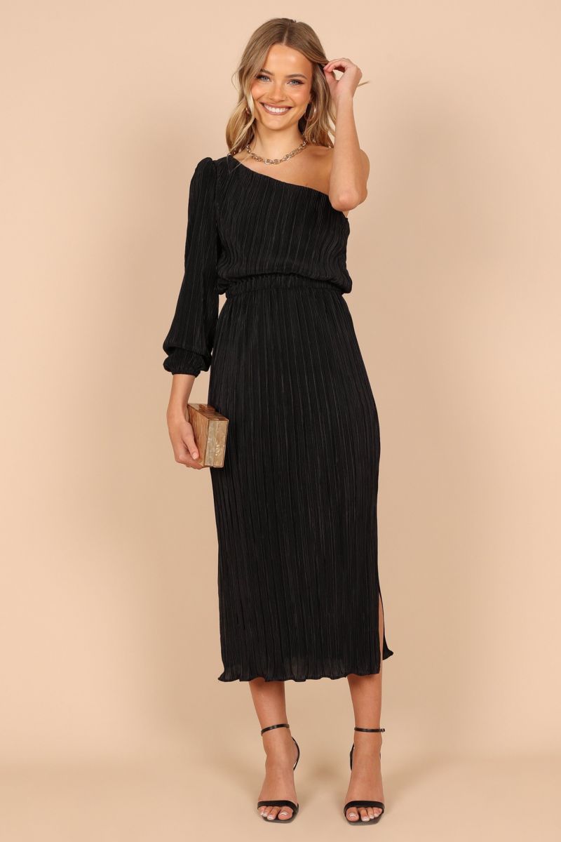 Women's Pontee One Shoulder Pleated Midi Dress