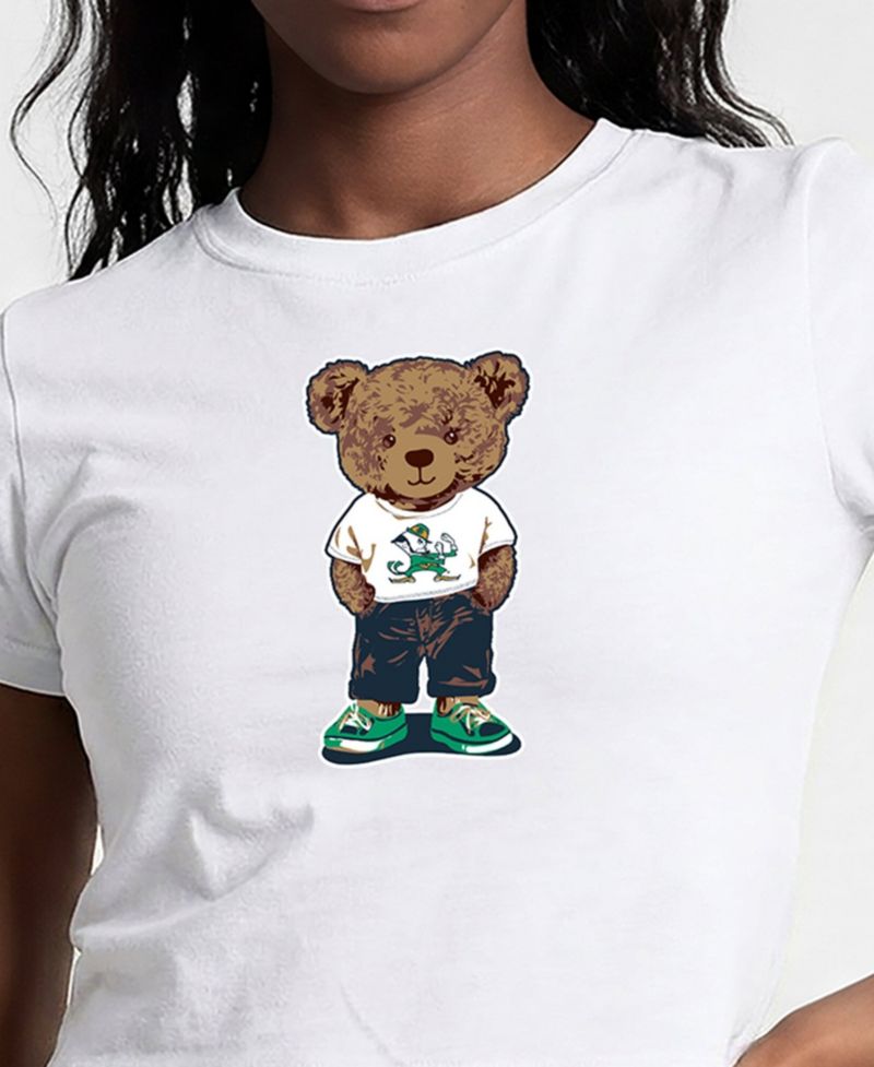 Women's White Notre Dame Fighting Irish Teddy Bear Baby T-Shirt