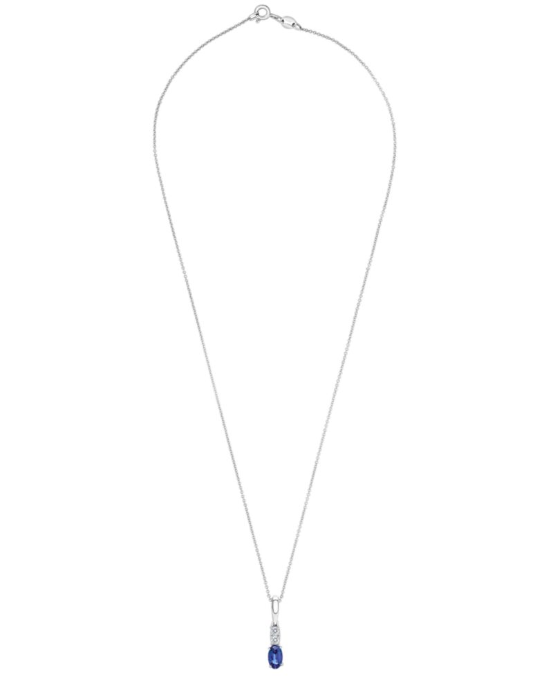 2-Piece Lab-Grown Blue Sapphire (3/4 ct. t.w.) & White Sapphire (1/5 ct. t.w.) Pendant Necklace & Earrings Set in Sterling Silver