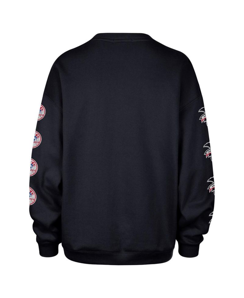Women's Navy New York Yankees Trendy Team Go Big Oversized Sweatshirt