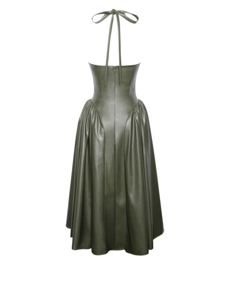 Women's Eliana Olive Faux Leather Dress